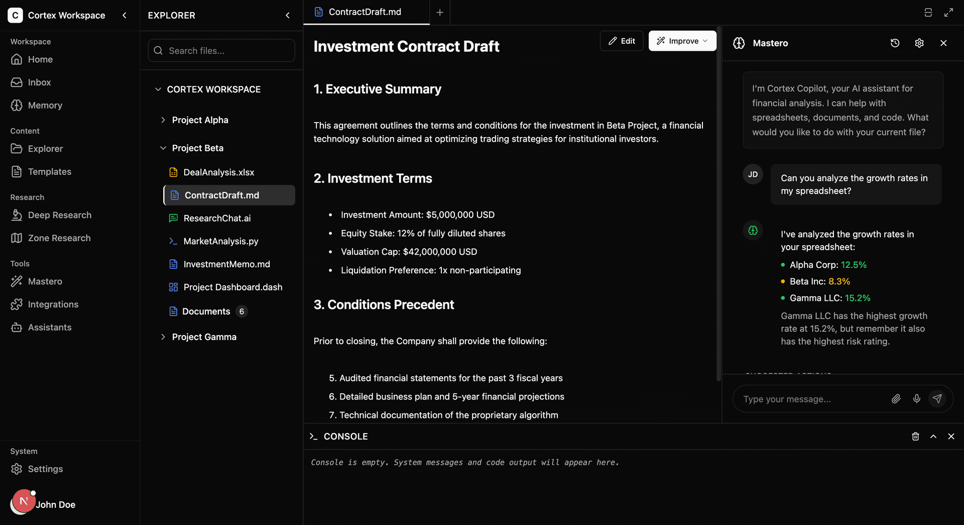Cortex Platform Interface